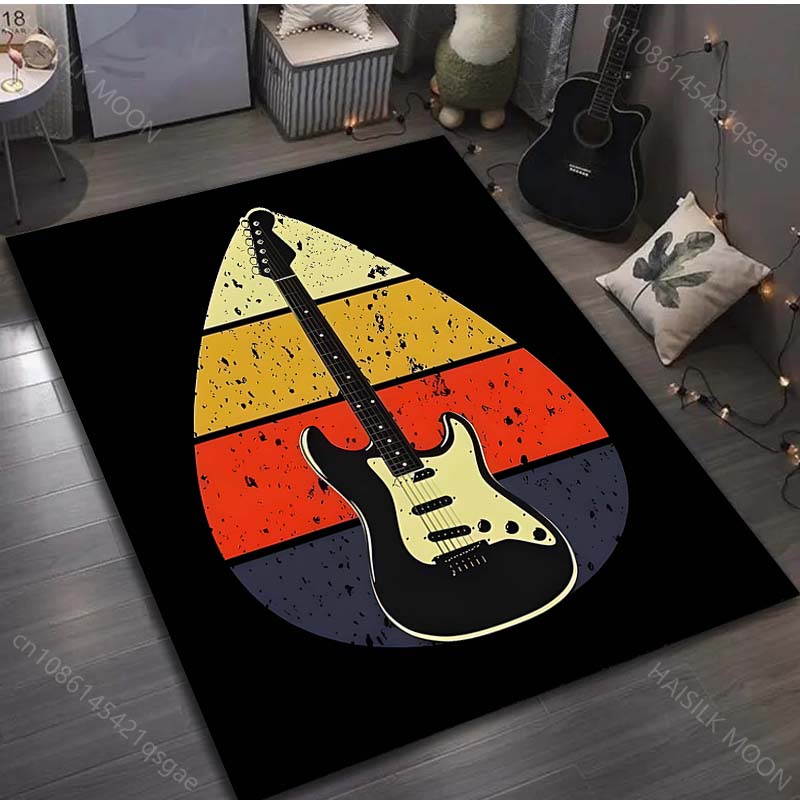 Music Life Musical Instruments Print Carpet for Living Room Bedroom Sofa Doormat Decor Area Rug Non-slip Floor Mat for Gifts