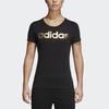 adidas Стиль жизни Повседневная серия Foil Linear Круглый вырез Удобная футболка с коротким рукавом Женская футболка Черная CV4566