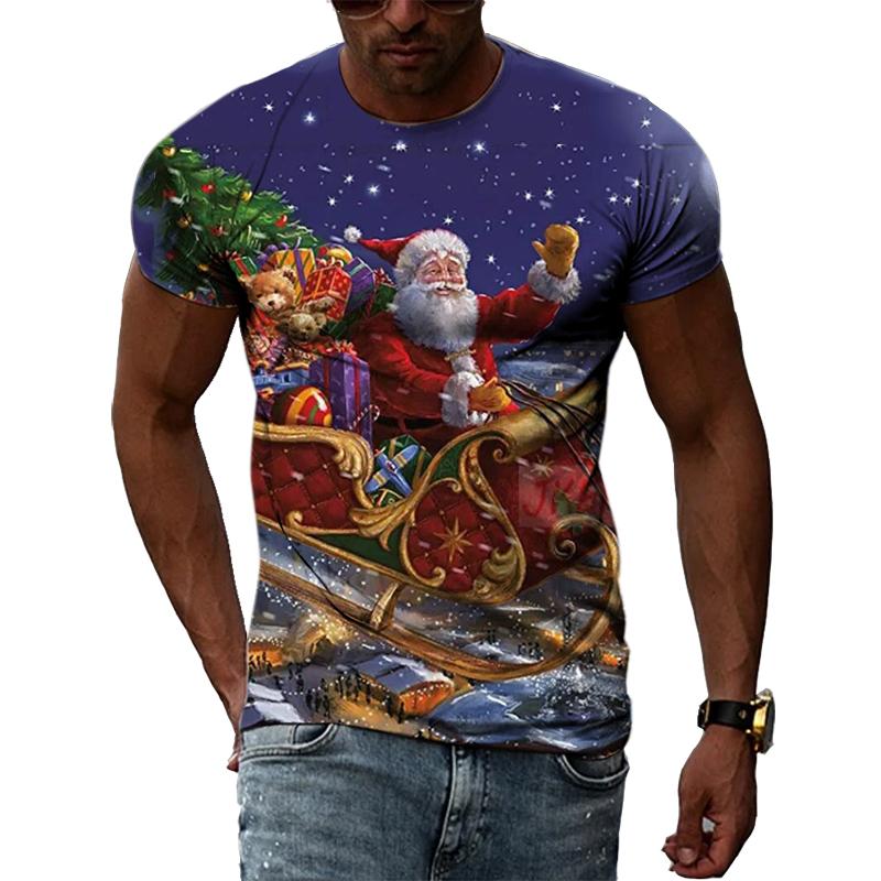Christmas Atmosphere Original Pattern 3D Printed T-Shirt Christmas Eve New Year Clothing Comfortable Versatile High Quality Top