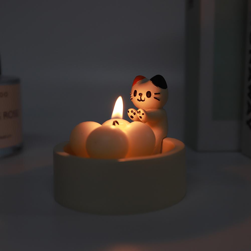 1/2 шт. Мультяшный подсвечник с котенком, смоляной подсвечник для ароматерапии в виде кошки, креативный котенок, греющий лапки, декор, подарки для любителя кошек