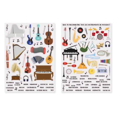 Наклейки musical instruments 2 разных листа 117 штук