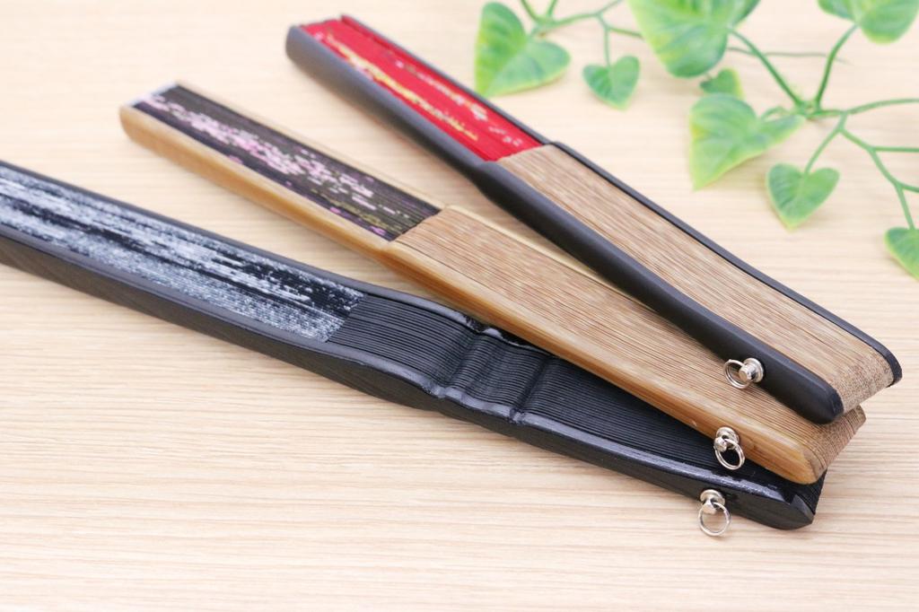 Matsumi Kogei Асахио Складной веер Кролик и цветущая вишня Синий Черный 161301