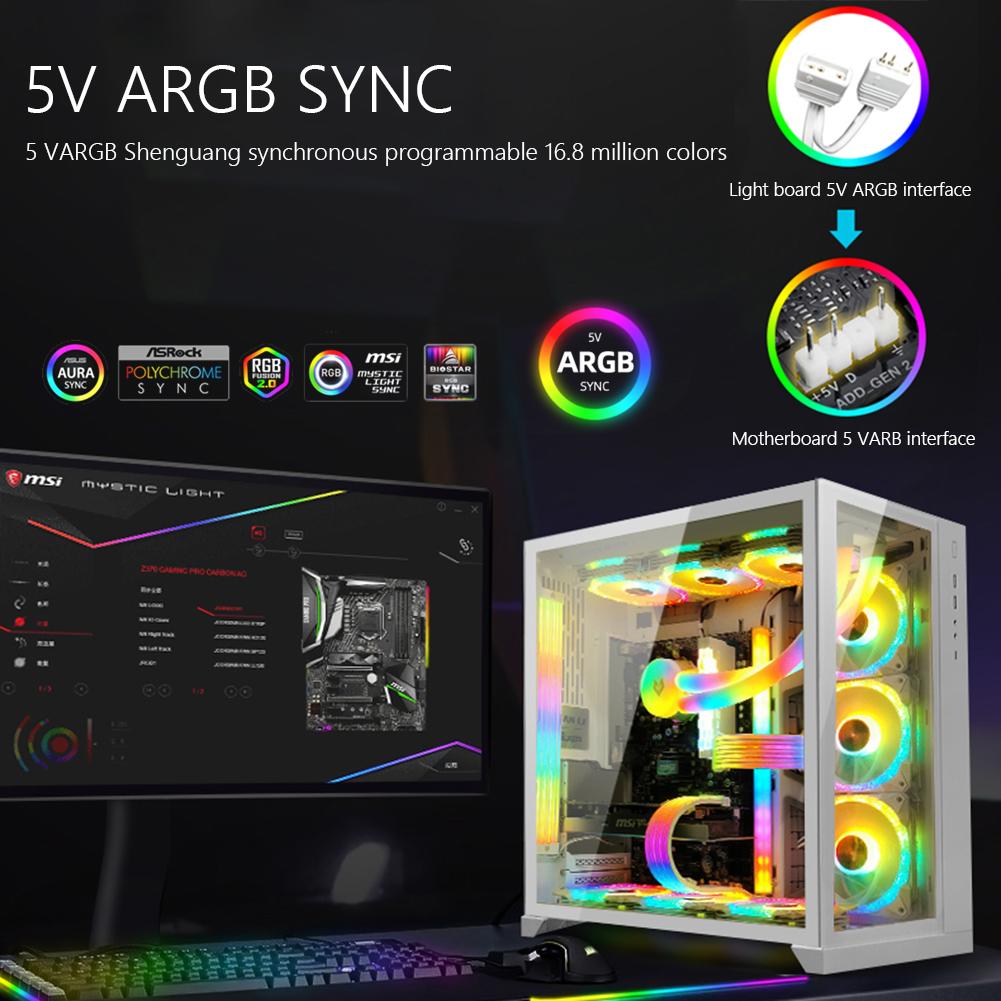 COOLMOON AOSOR Flexible Mounting Light PC Backlight Flexible LED Strip Light 5V ARGB Aura Sync Bendable DIY for 8P Graphics Card