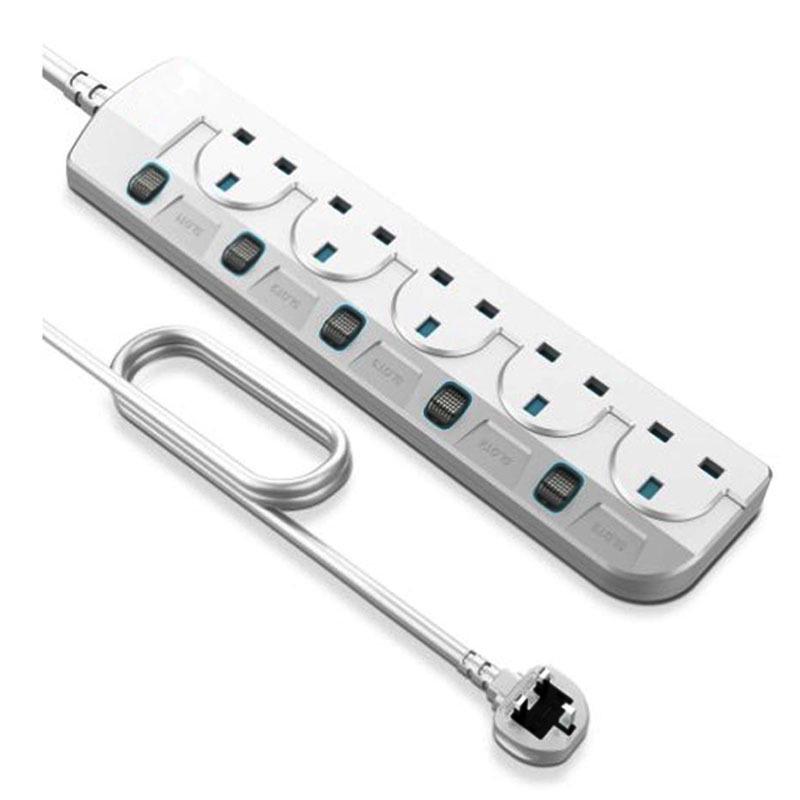 British 13A Power Strip with Independent Switches and UK/HK Sockets