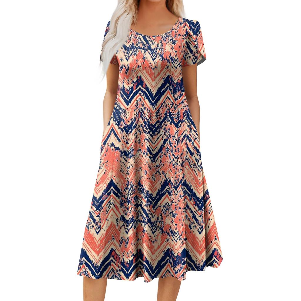 Женское повседневное модное платье миди с круглым вырезом и коротким рукавом, модное свадебное платье для гостей