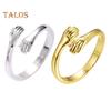 Women Open Ring Hugging Shape Adjustable Solid Color Polished Retro Electroplated Finger Ring Valentines Day Gift Lady Jewelry