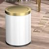 Stainless Steel Trash Can Shake Cover Home Bathroom Kitchen Living Room Flip Light Luxury with Gold Large