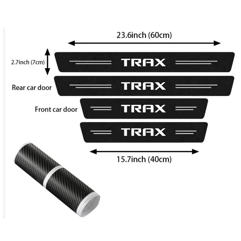 Carbon Fiber Door Sill Protector Stickers For Chevrolet TRAX Front Rear Threshold Decals Rear Trunk Bumper Guard Accessories amw123