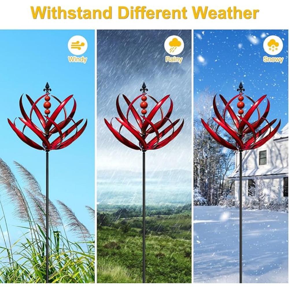 Ветряные вертушки для улицы - очень большие металлические ветряные скульптуры для улицы, вертушки со стойкой, ветряные мельницы для сада во дворе, декор газона для сада и двора