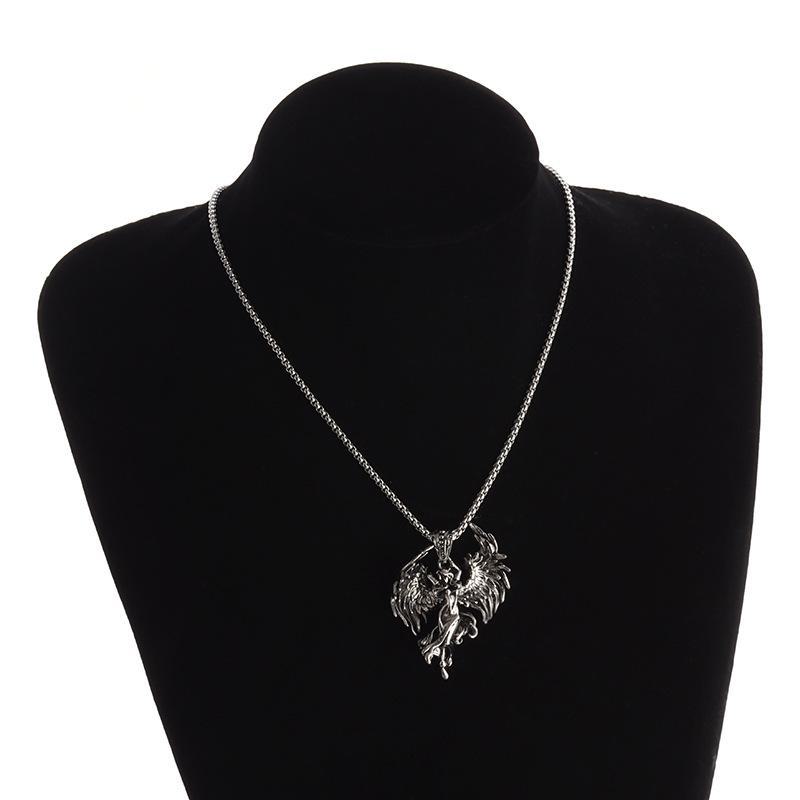 Pappas Vintage Silver Angel Wings Couple Necklace - Valentine's Gift for Men and Women AVE