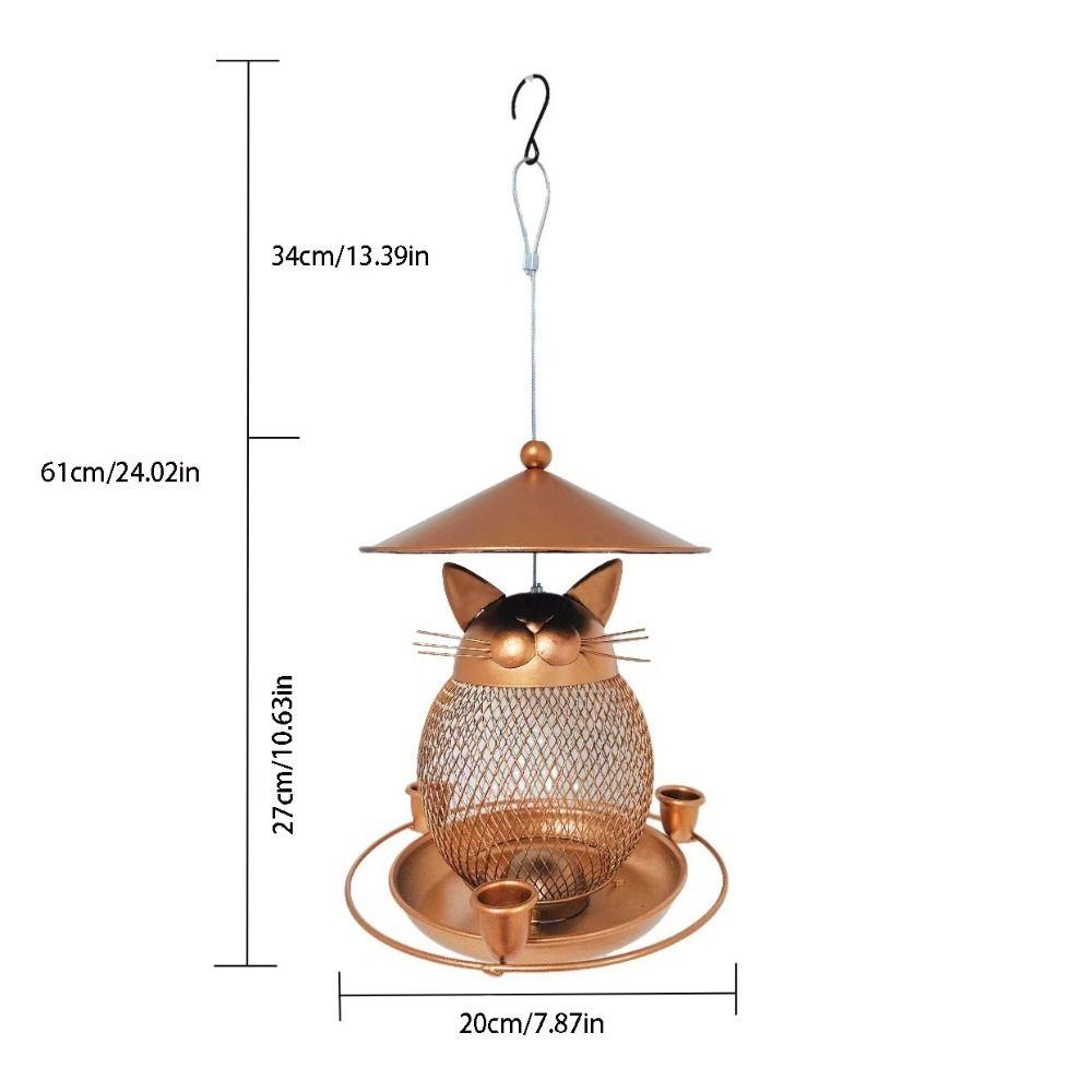 Cat-Shaped Parrot Feeding Station Squirrel-proof Bird Water Bowl Bird Feeder Garden