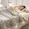 G5Z Зимнее теплое двустороннее флисовое одеяло с утолщенным молочным бархатом и шерстью ягненка