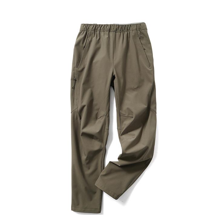 2025 Мужские повседневные брюки для активного отдыха из водоотталкивающей ткани - свободный крой, прямой зауженный крой, мягкая оболочка для осени/зимы