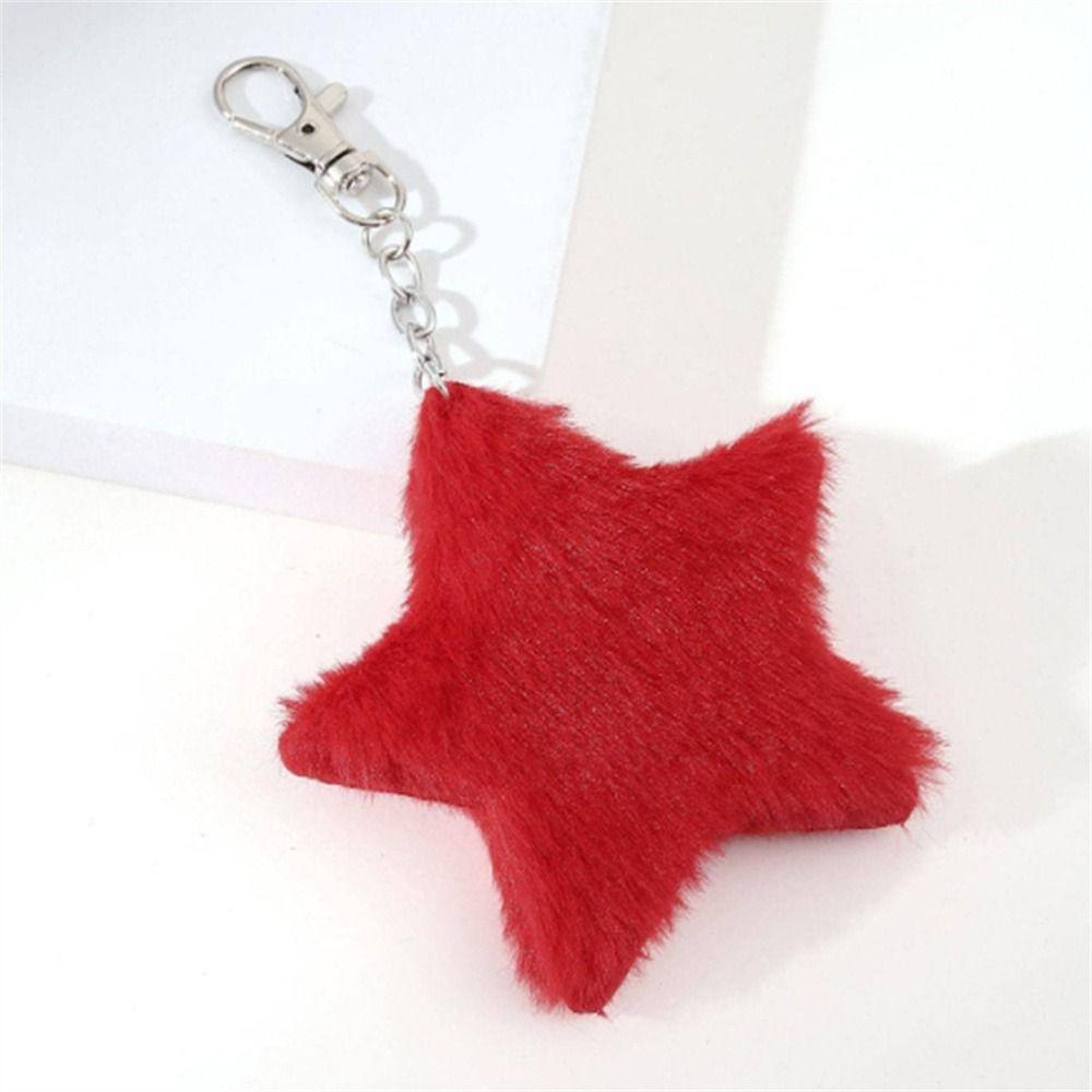 Pompom Pentagram Hairball Furry Star Doll Star Key Chain Lovely Star Plush Pendant Handbag