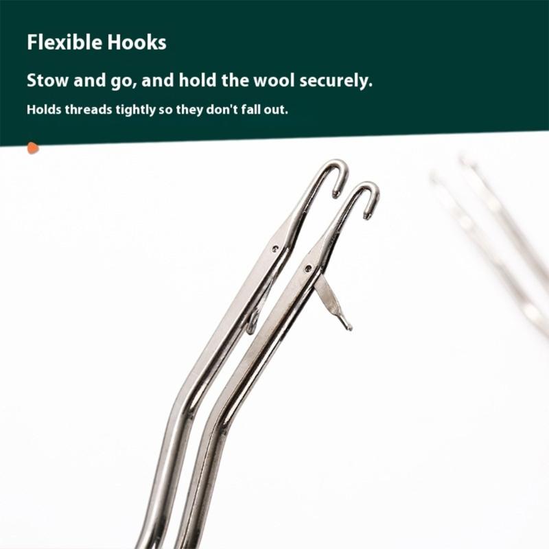 Double Size Metal Crochet Needle Portable Plastic Grip Professional Braiding Tool for Wigs