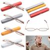 Elderly Metal Frame Slim Small Reading Glasses Resin Lens Vision Care Eyewear