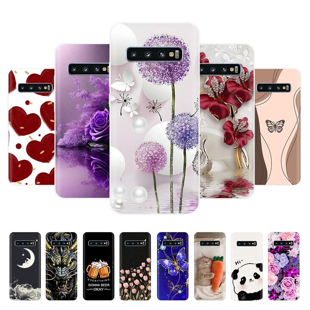 Чехол для Samsung Galaxy S10 Plus Задняя крышка Прекрасные Цветы Легкие Чехлы Для Samsung S10 S 10+ S10E Мягкий ТПУ Чехол