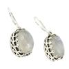 [P7125] - Silver 'Heaven' Moonstone Earrings - 15x10 Mm