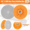 5 Pcs Diamond Polishing Pads Kit for Angle Grinder 5/8"-11 UNC Concrete & Stone Polishing Pads Set for Granite,Marble,Tile Glas