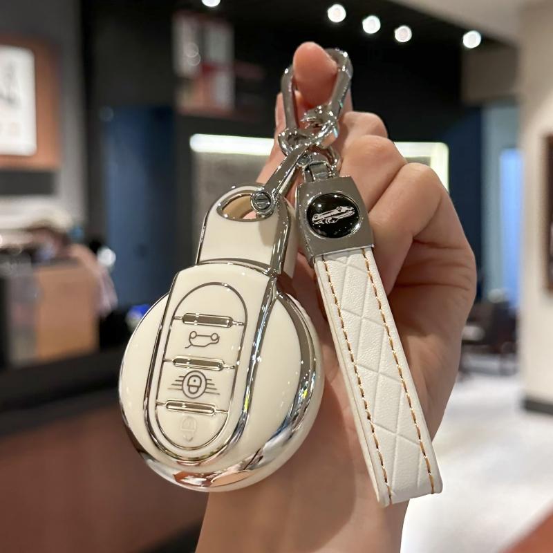 Чехол для автомобильного брелока с брелком из искусственной кожи для BMW MINI Cooper F54 Clubman F55 F56 F57 F60 Countryman 3 кнопки, смарт-ключ