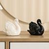 Unique White Swan Statue Easy To Use Swan Couple Figurine Modern Black Swan Ornaments  Home Decor