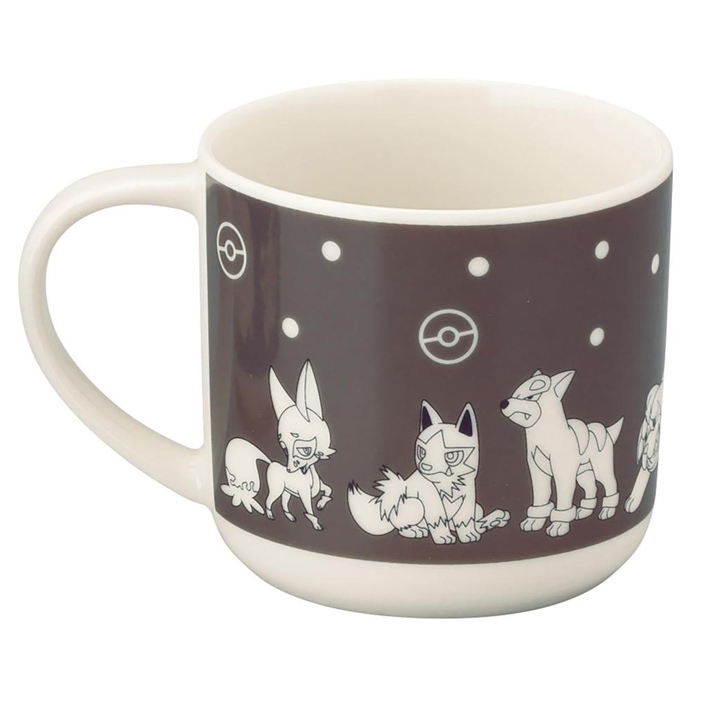 Yamaka Shoten 9 x Серия типов покемонов "Покемон" Кружка, Большая, Прибл.. 8см, 350мл, Темный, Мерч, Посуда, 3, Черный, PM273-11