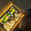 LED Note Board Glowing Acrylic Letter Dry-Erase Board with Bracket Reusable Multifunctional Glow Memo Message Board