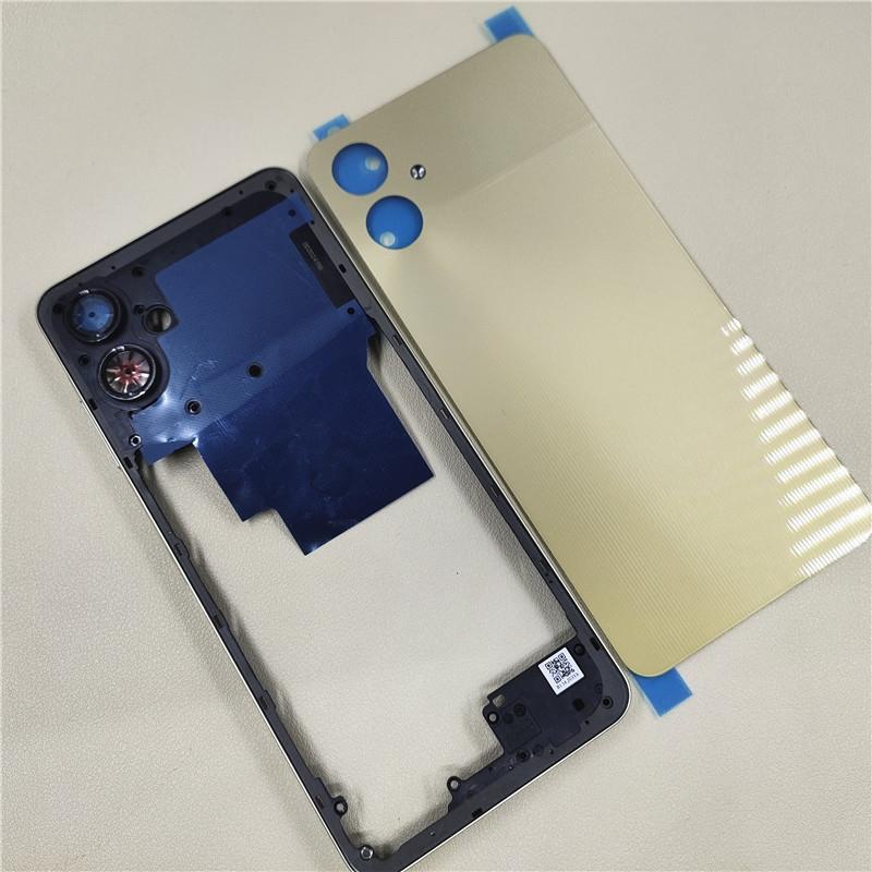 + Full Housing For Samsung Galaxy A06 Middle Frame + Battery Cover Back Rear Housing Case With Camera Lens
