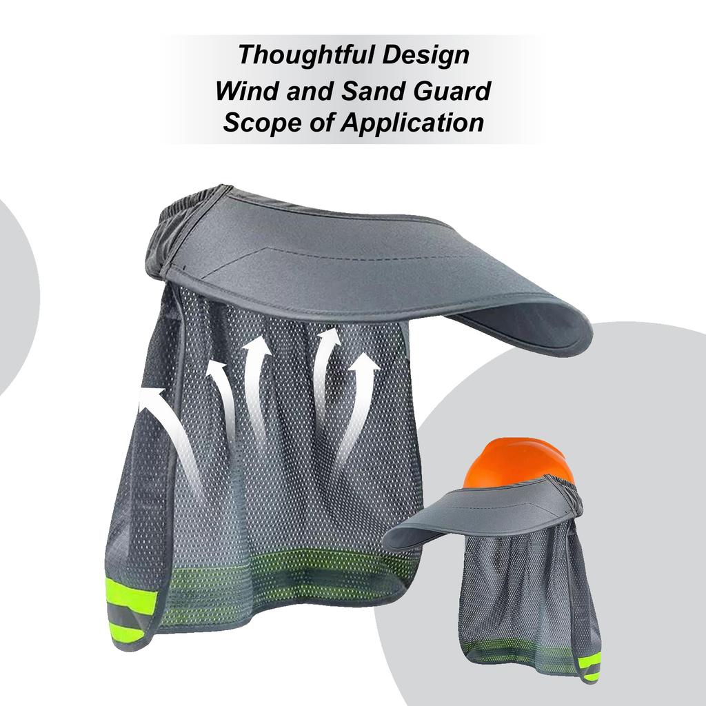 Summer Sun Shade Safety Hard Hat Neck Shield Helmet Sun Shade Reflective Stripe Cap Cover for Construction Worker