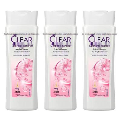 Шампунь для ухода за кожей головы против перхоти, Clear & Bright, с ароматом Росы Цветения Вишни (3x175г)