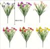 6 Bundles Artificial Flowers,Faux Plants for Spring Summer Decoration, UV Resistant Colorful Violets Eucalyptus for Outside Home