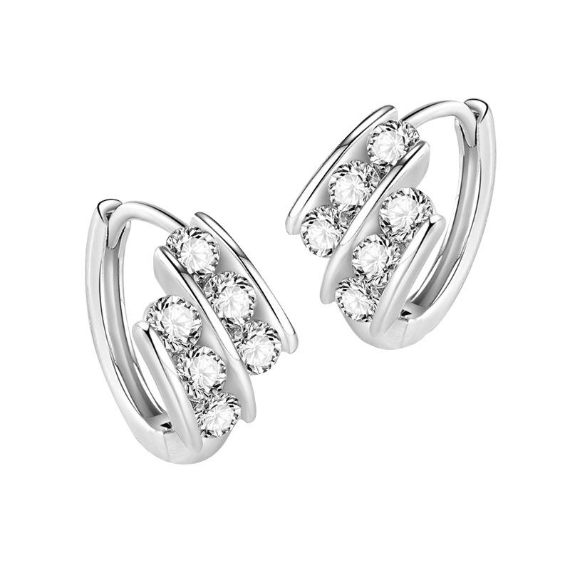 Двухслойные серьги с бриллиантами Женские Новая мода Персонализированный дизайн Чувство тренда Серьги Нишевый темперамент Украшения для ушей