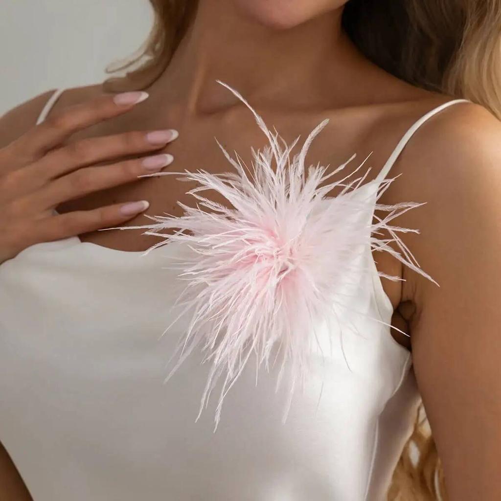 SHIXIN 6 Colors Vintage Colorful Large Feather DIY Brooch Accessory Handmade Corsage Brooches Suit Pants Pins Clip Women Jewelry