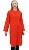 Women's Red Straight Custom Kurti Long Sleeves Cotton Kurta