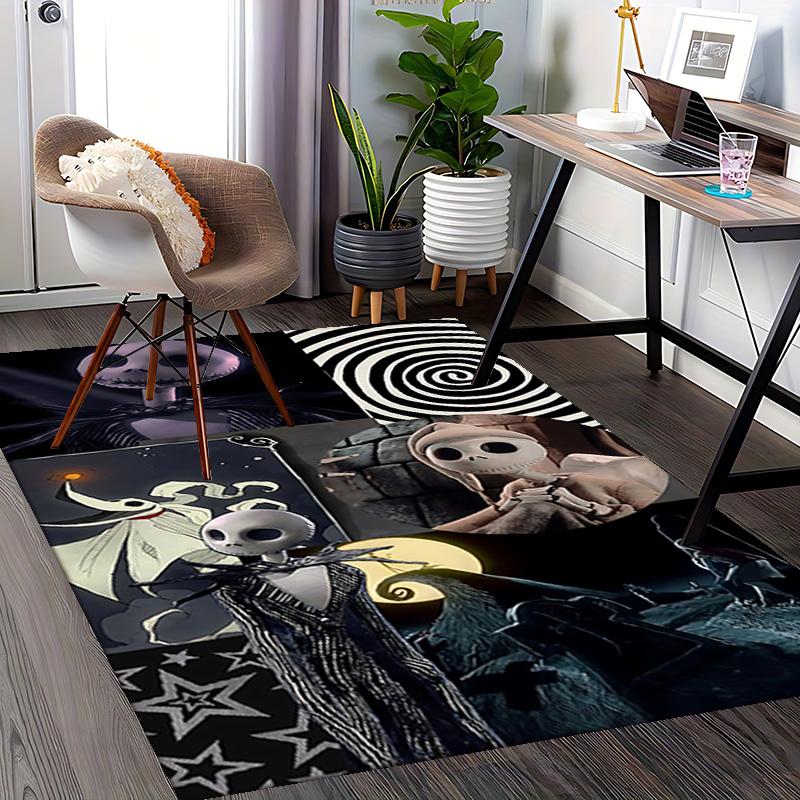 1pc Nightmare Before Christmas Carpet for Playroom Bedroom Living Room Sofa Home Decor,Game Area Rug Non-slip Floor Mat. D728011