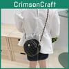Pattern Ling Grid Fashion Girls Crossbody Bag Stylish Chain Coin Purse Round Bag