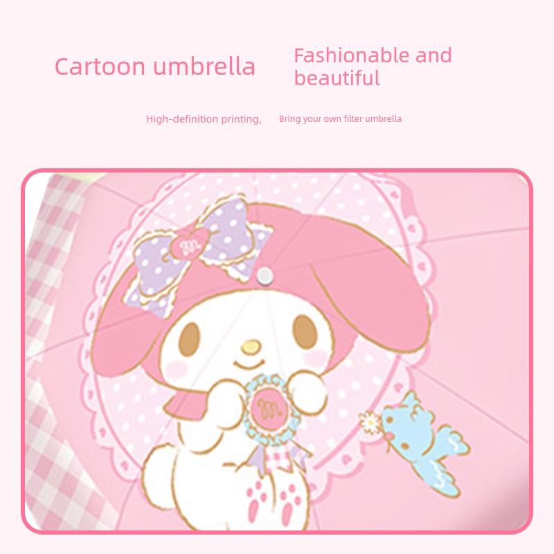 Оригинальный детский зонт Sanrio My Melody, двойного назначения (от солнца и дождя), увеличенный и усиленный автоматический зонт-тень для девочек, новая модель 2026 года