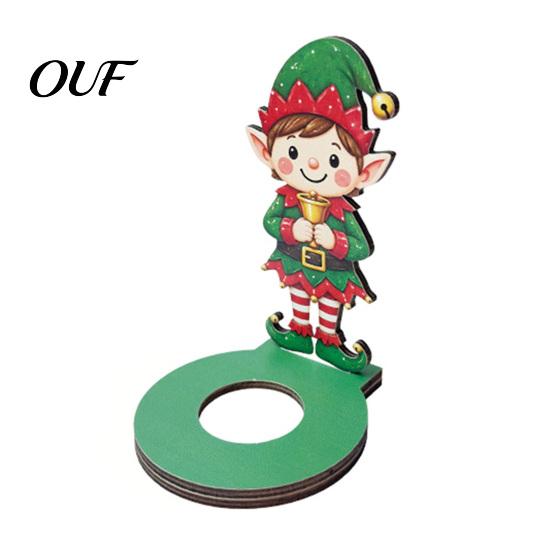 Decorative Candle Holder for Windowsills Wooden Christmas Tealight Holder, Santa Snowman Angel Reindeer Creative Holiday Gifts Friends Figurine,