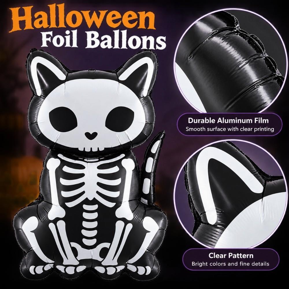 Skeleton Shape Halloween Foil Ballons House Decoration Dog Cat Foil Ballons  Halloween Festival