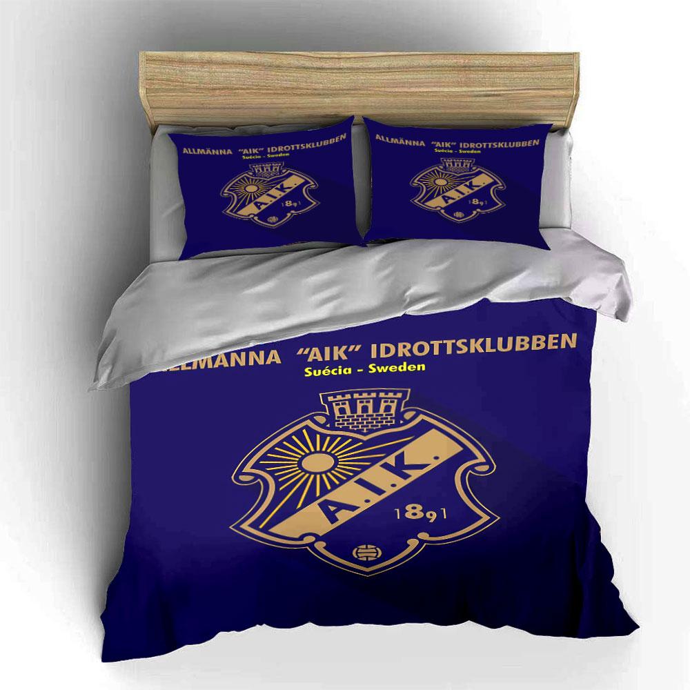 AIK Logo Bedding Set Bedding Duvet Cover Set Duvet Cover Pillowcases (1 * Duvet Cover 2 * Pillowcases, without duvet insert)