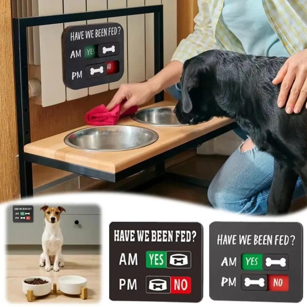 Slider Sign Pet Feeding Reminder Wooden Pill Reminder Kitchen Organization