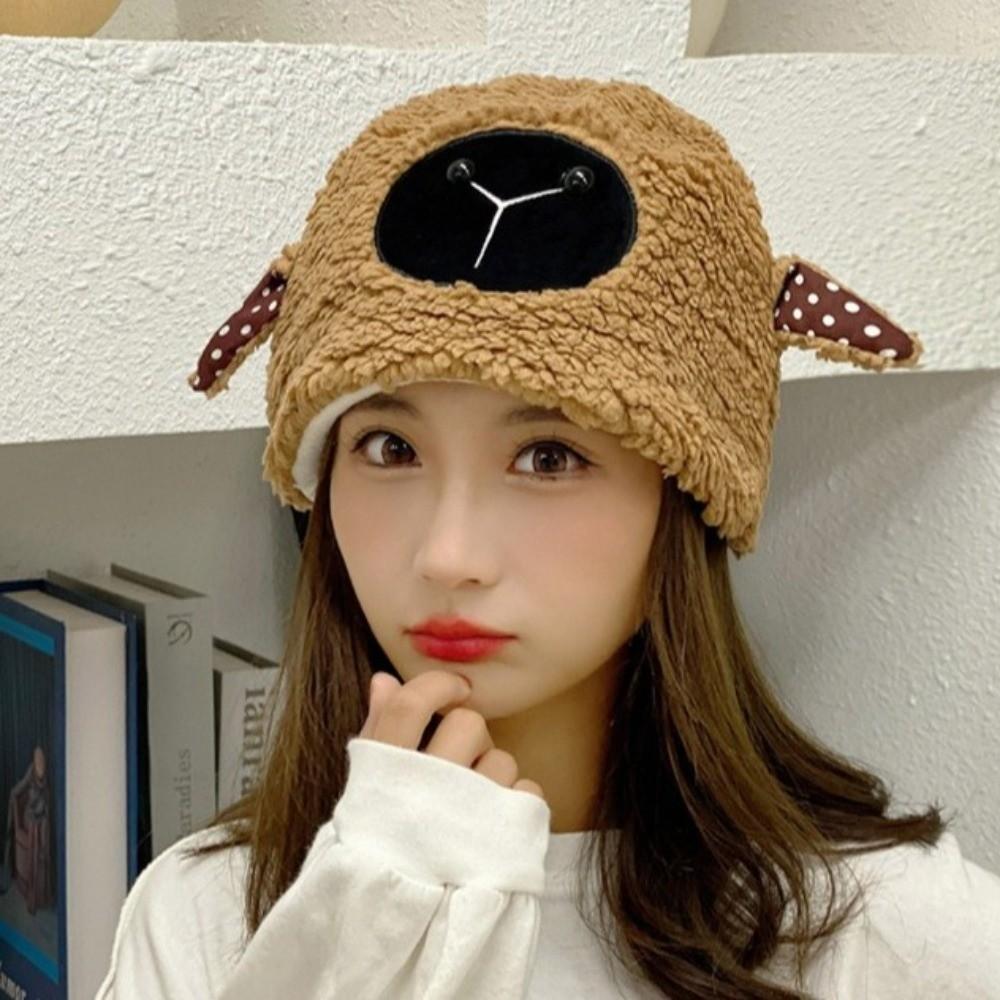 Soft Winter Bucket Hat Fleece Lined Fluffy Costume Hat Fashion Cosplay Party Hat for Women
