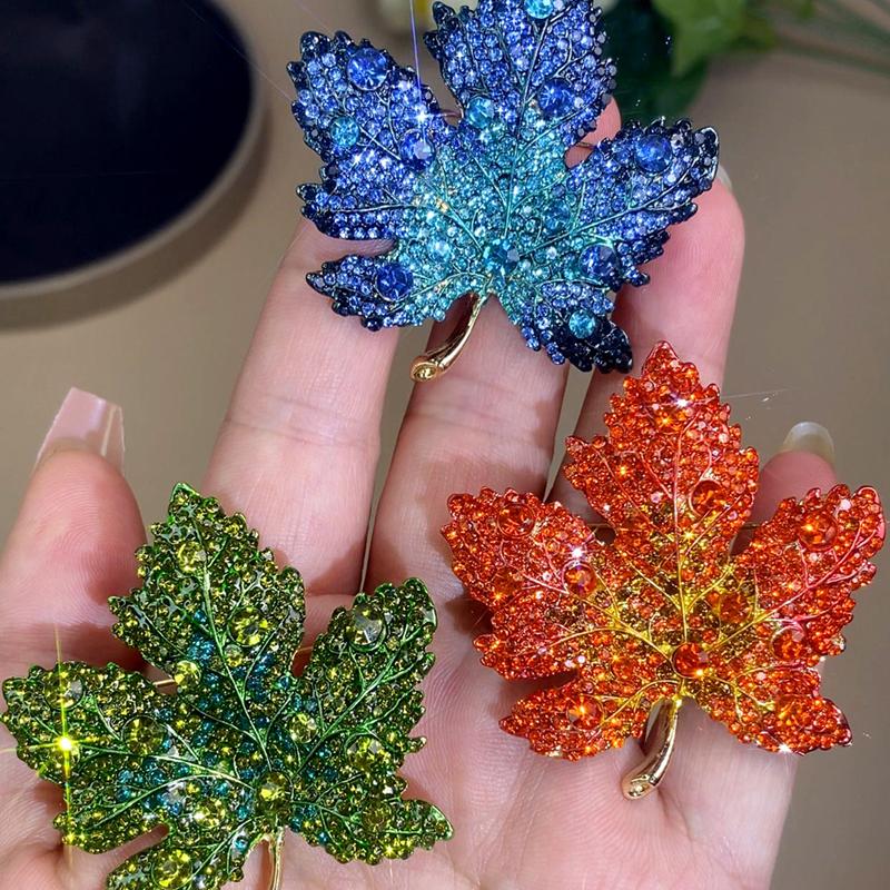 Женская брошь в виде кленового листа, темперамент, элегантные изысканные вечерние украшения, женская брошь на булавке, аксессуары для свитера, подарки