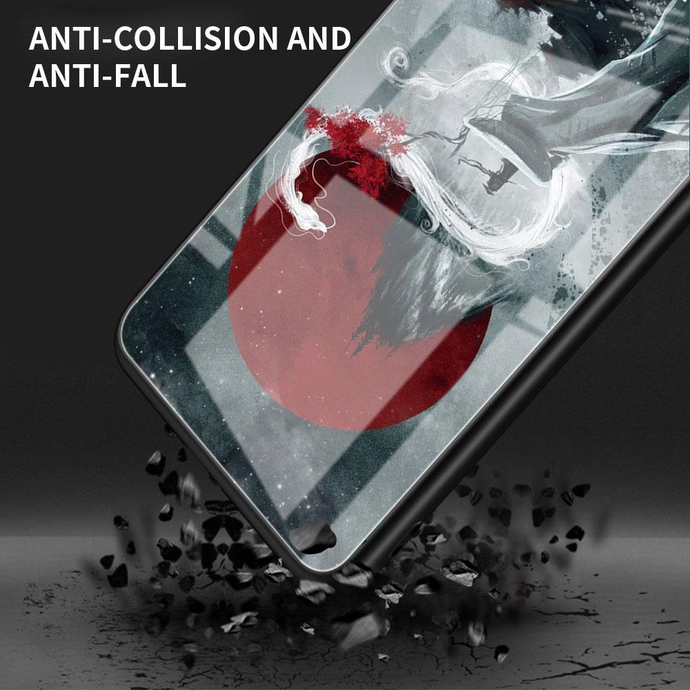 Стеклянный чехол для Samsung Galaxy A52 A71 A50 A51 A70 A21s A31 A72 A10 A12 A30 A22 5G, чехол для телефона с пейзажными чернилами, японское искусство самурая
