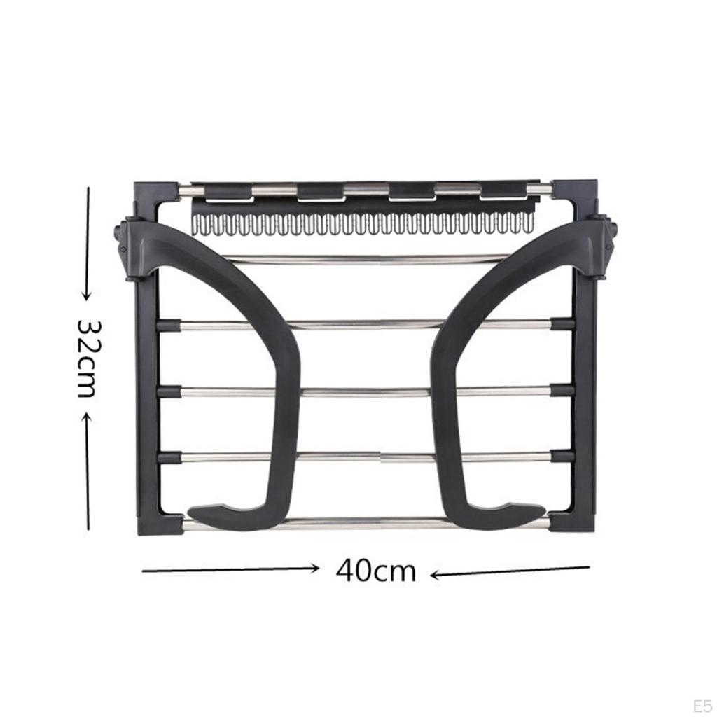 Balcony Clothes Drying Rack Adjustable 32x40cm Towel Holder Foldable for Over Door Radiator
