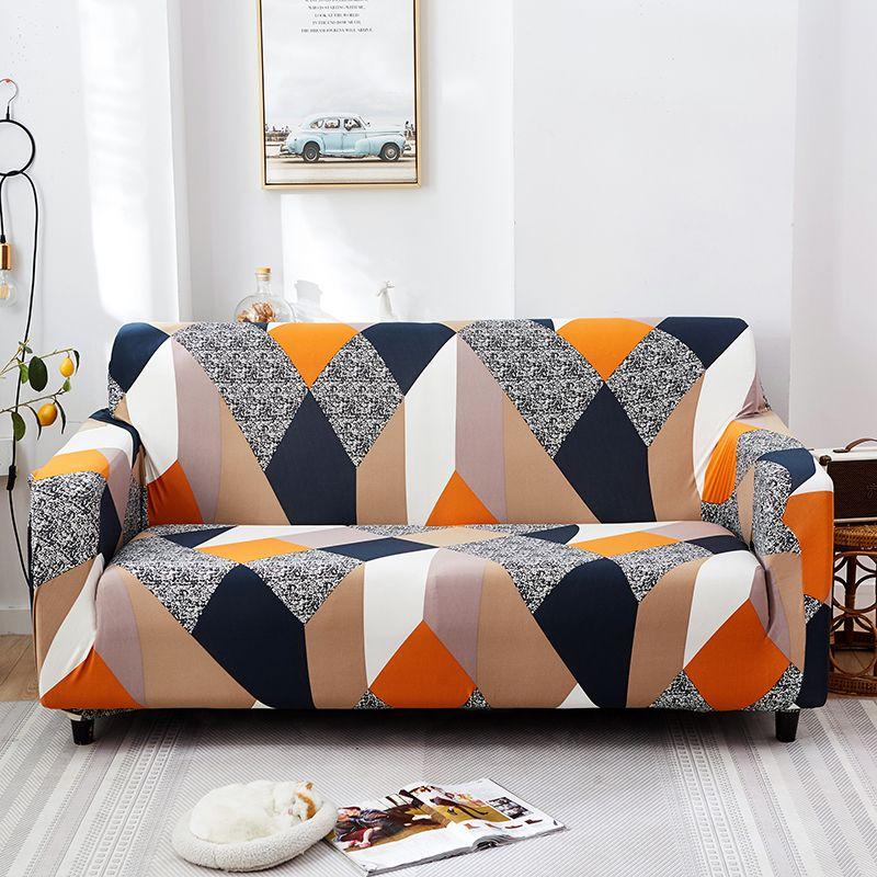 Geometric Art Storm Sofa Cover, Soft and Comfortable, Elegant and Beautiful, Elastic Fabric Design, Brings Vitality To Home, Furniture Protection