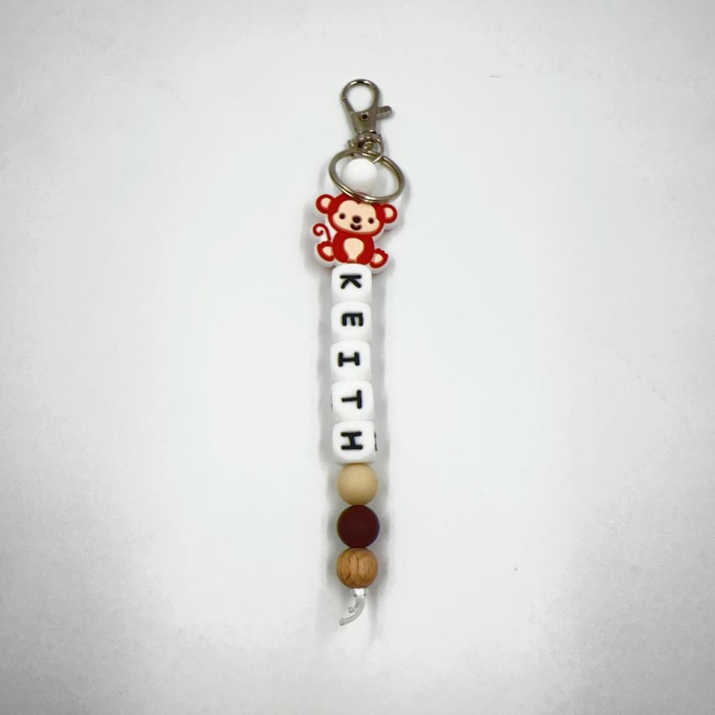 2025 Silicone Cartoon Animal Beaded Bracelet Keychain Pendant