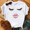 Maycaur модные графические женские топы с принтом ресниц Kawaii Lashes женская футболка футболка забавный макияж эстетическая рубашка Camisas Mujer