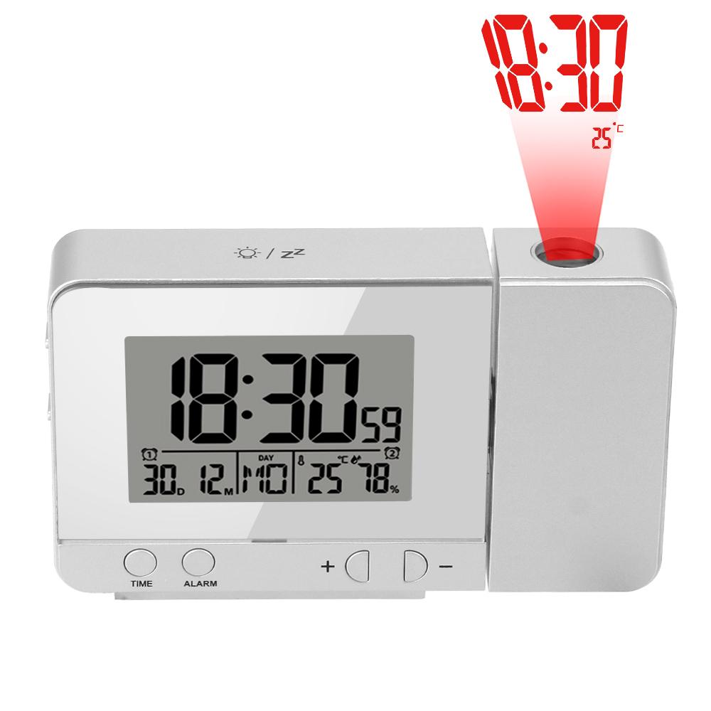 Digital Date Snooze Function Indoor Temperature Humidity Desk Table Led Clock Projection Alarm Clock Multifunction