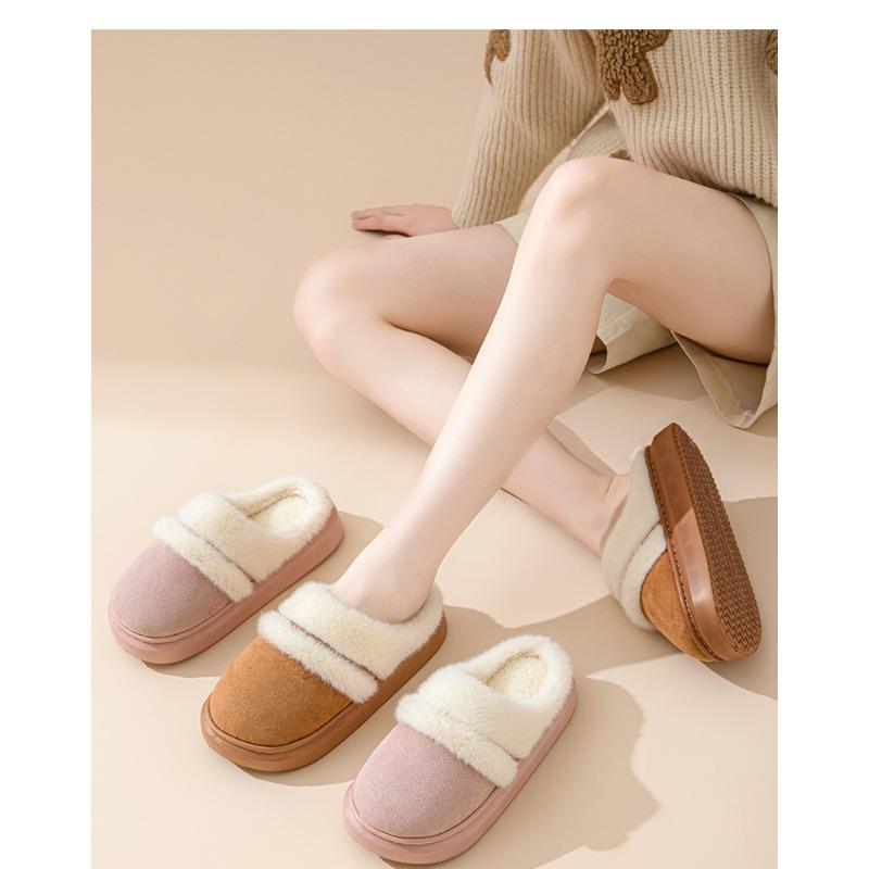 Осенние и зимние модели теплые тапочки женские домашние для отдыха нескользящие антизапаховые толстые подошвы теплые модные уличные туфли с подкладкой